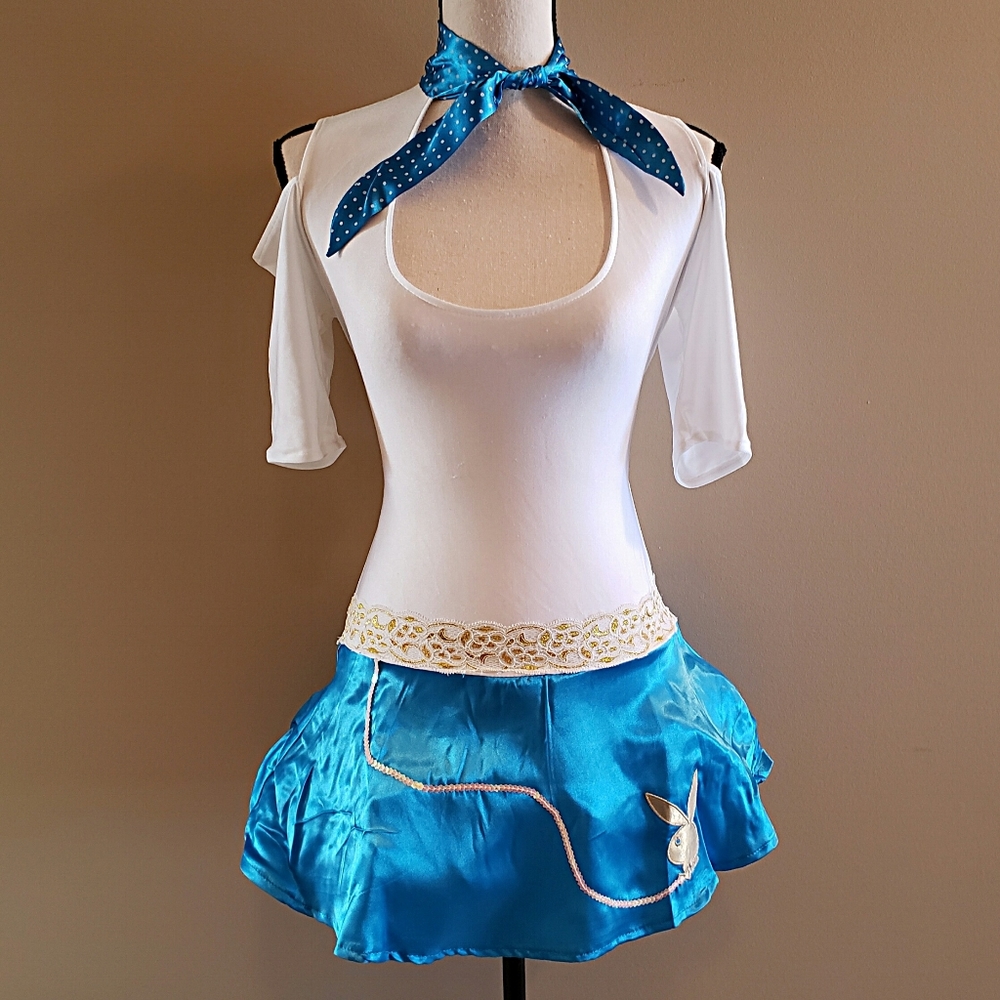 New 3pc PLAYBOY Fifties Flirt Halloween Costume M - Picture 3 of 11